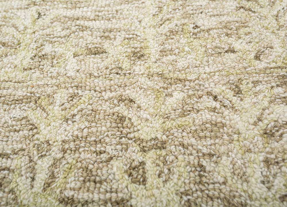 imara green wool Hand Tufted Rug - CloseUp