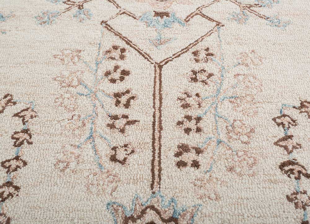 kasbah beige and brown wool Hand Tufted Rug - CloseUp