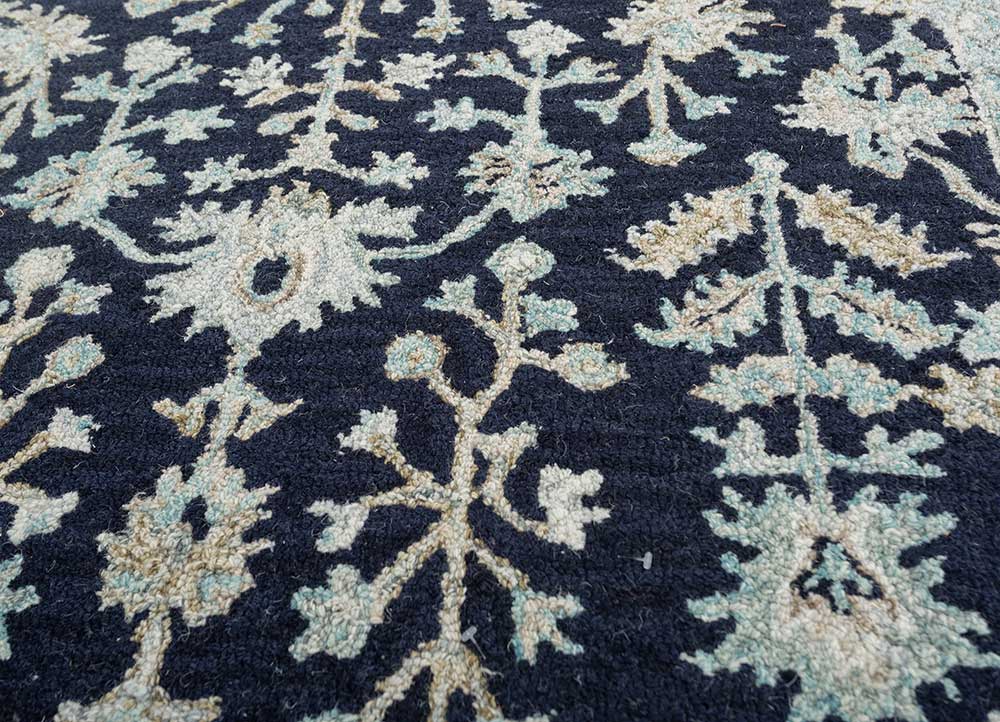 kasbah blue wool Hand Tufted Rug - CloseUp