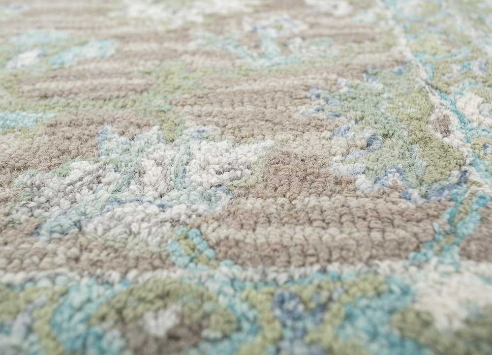 kasbah blue wool Hand Tufted Rug - CloseUp