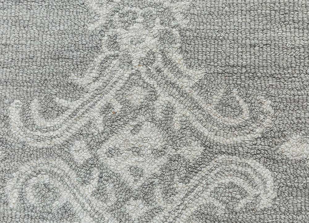 imara grey and black wool Hand Tufted Rug - CloseUp