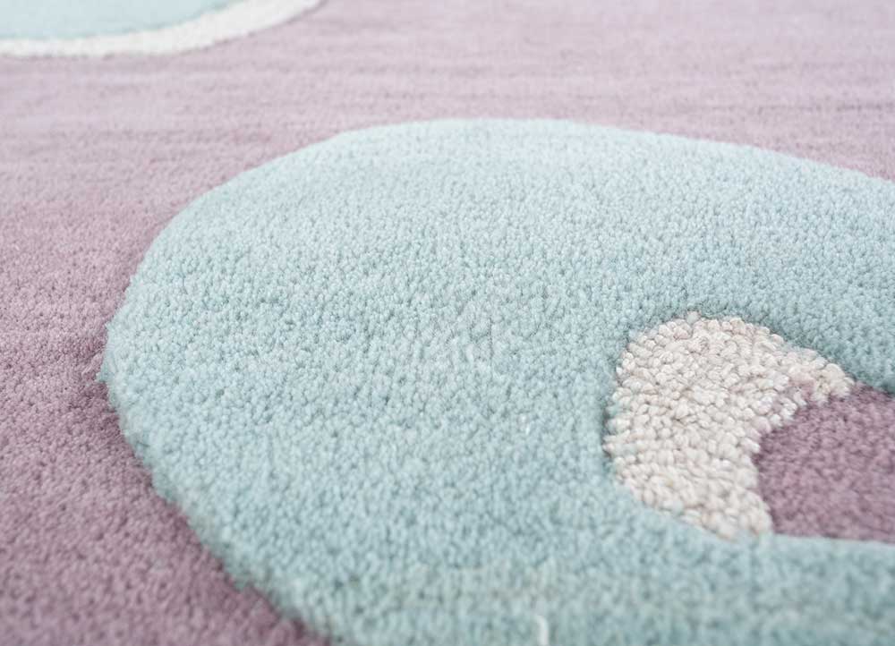 confetti pink and purple wool and viscose Hand Tufted Rug - CloseUp