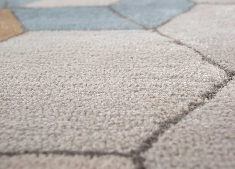 genesis ivory wool and viscose Hand Tufted Rug - CloseUp