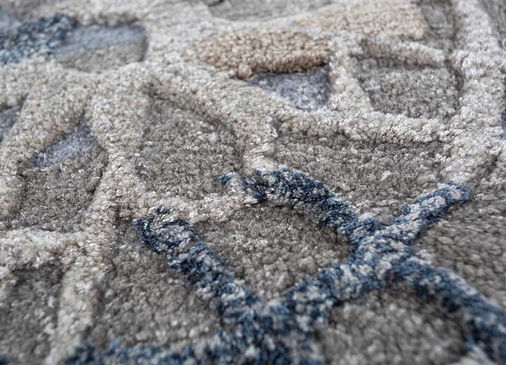 mythos blue wool and viscose Hand Tufted Rug - CloseUp