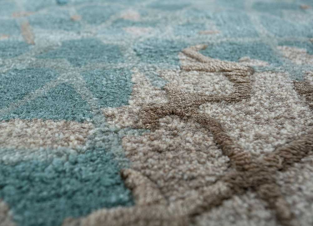 mythos blue wool and viscose Hand Tufted Rug - CloseUp