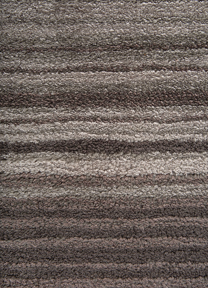 white noise ivory wool and viscose Hand Tufted Rug - CloseUp