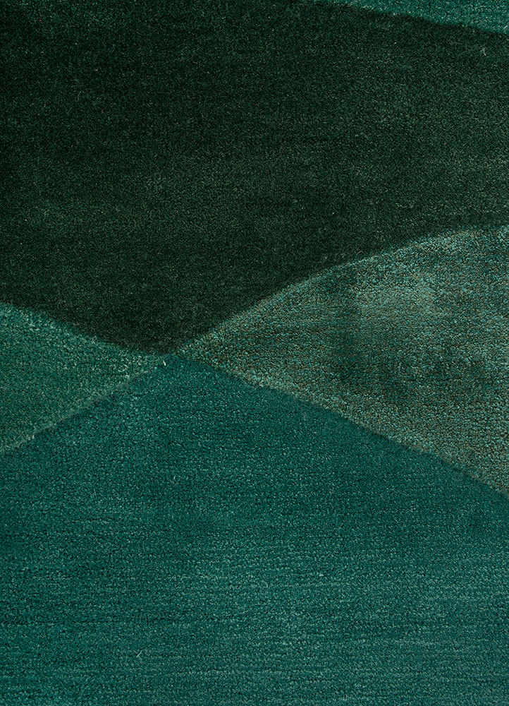 cera green wool and viscose Hand Tufted Rug - CloseUp