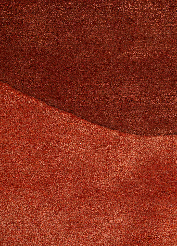 cera red and orange wool and viscose Hand Tufted Rug - CloseUp