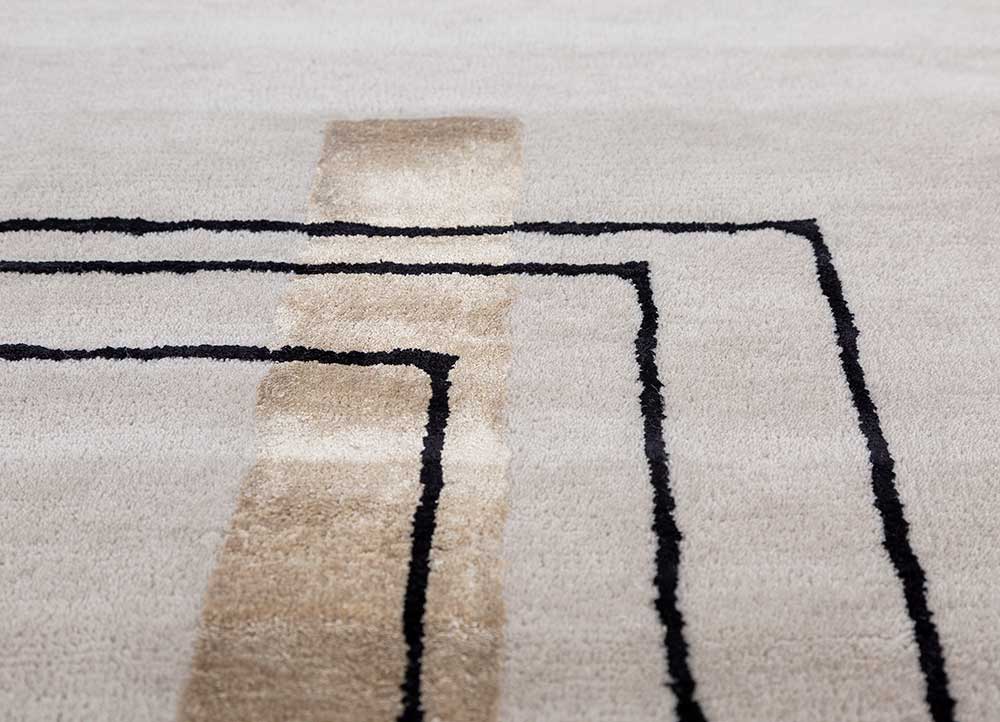 aprezo ivory wool and viscose Hand Tufted Rug - CloseUp