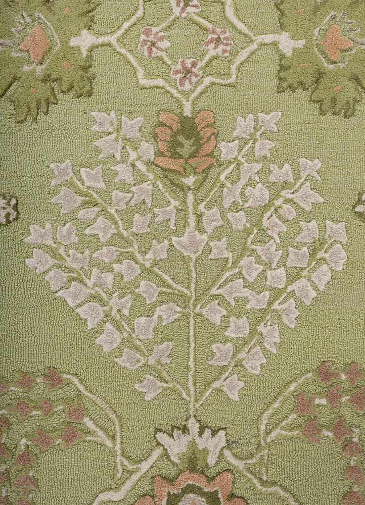 kasbah green wool and viscose Hand Tufted Rug - CloseUp kasbah green wool and viscose Hand Tufted Rug - CloseUp