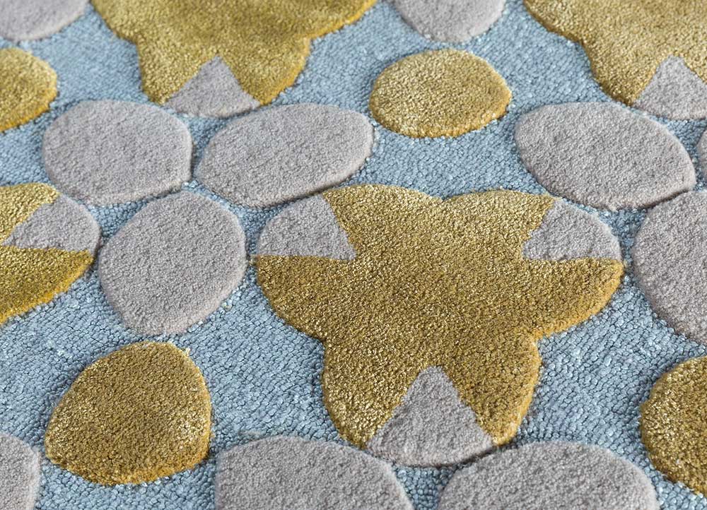 jaipur wunderkammer blue wool and viscose Hand Tufted Rug - CloseUp