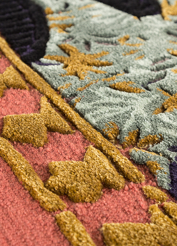 jaipur wunderkammer pink and purple wool and viscose Hand Tufted Rug - CloseUp