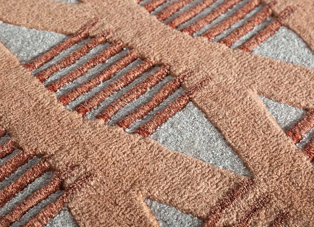 jaipur wunderkammer beige and brown wool and viscose Hand Tufted Rug - CloseUp