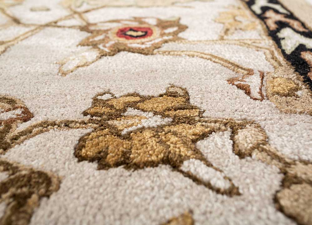 kasbah ivory wool and viscose Hand Tufted Rug - CloseUp