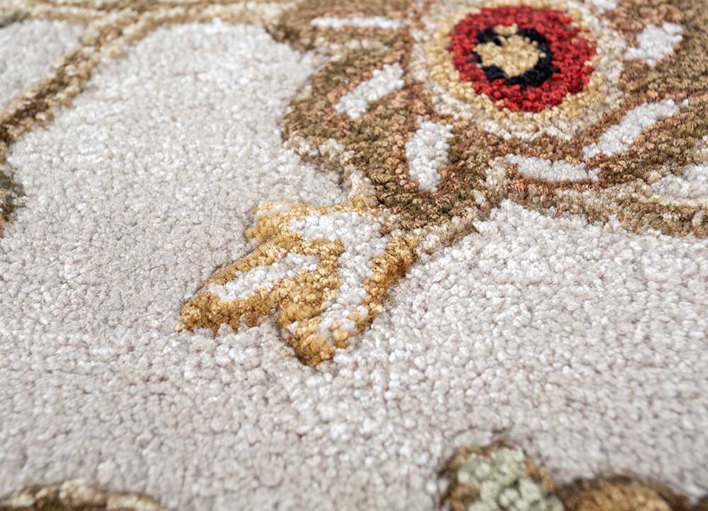 kasbah ivory wool and viscose Hand Tufted Rug - CloseUp