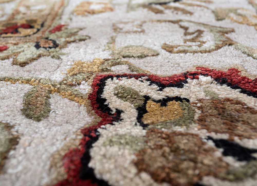 kasbah grey and black wool and viscose Hand Tufted Rug - CloseUp
