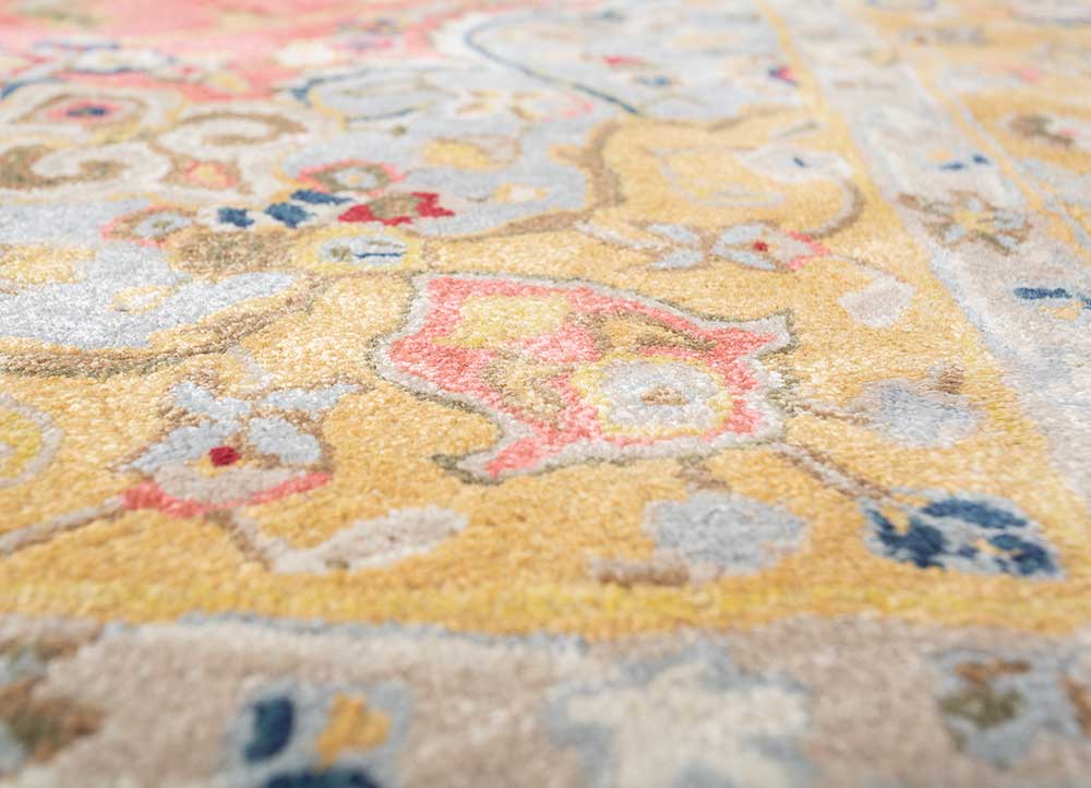 kasbah red and orange wool and viscose Hand Tufted Rug - CloseUp