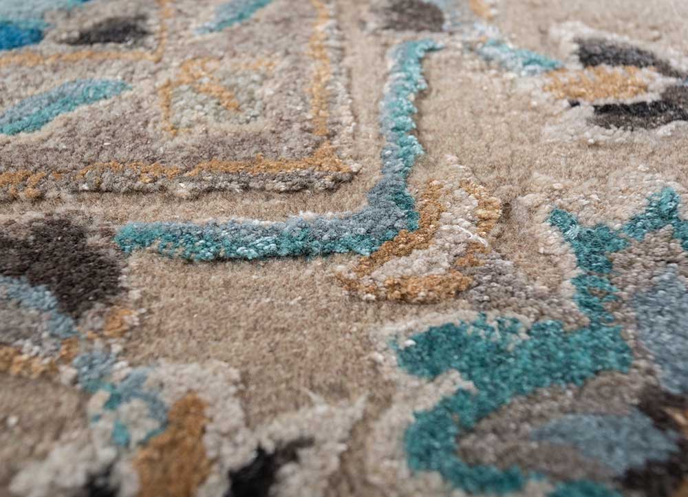 kasbah blue wool and viscose Hand Tufted Rug - CloseUp