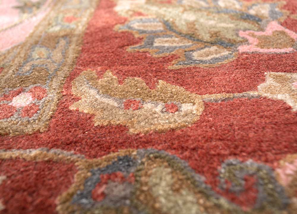 kasbah pink and purple wool and viscose Hand Tufted Rug - CloseUp