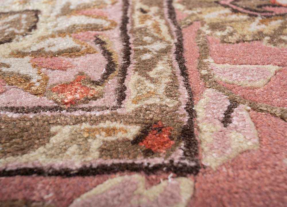 kasbah red and orange wool and viscose Hand Tufted Rug - CloseUp