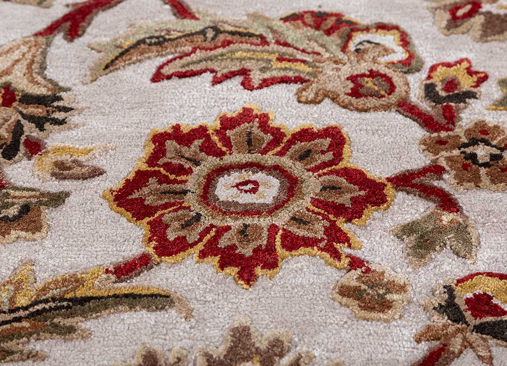 kasbah ivory wool and viscose Hand Tufted Rug - CloseUp