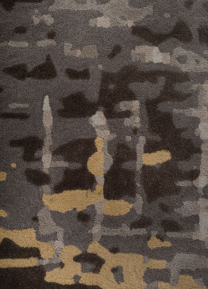 genesis grey and black wool Hand Tufted Rug - CloseUp