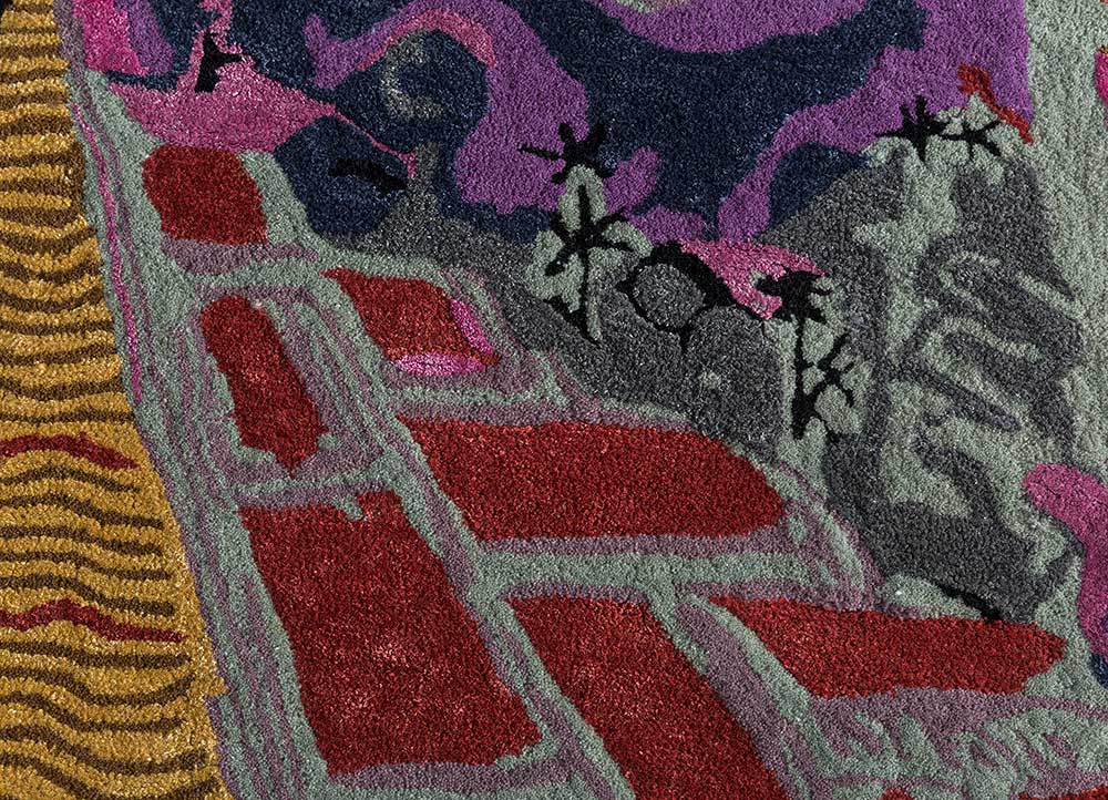 reminiscence multi wool and viscose Hand Tufted Rug - CloseUp