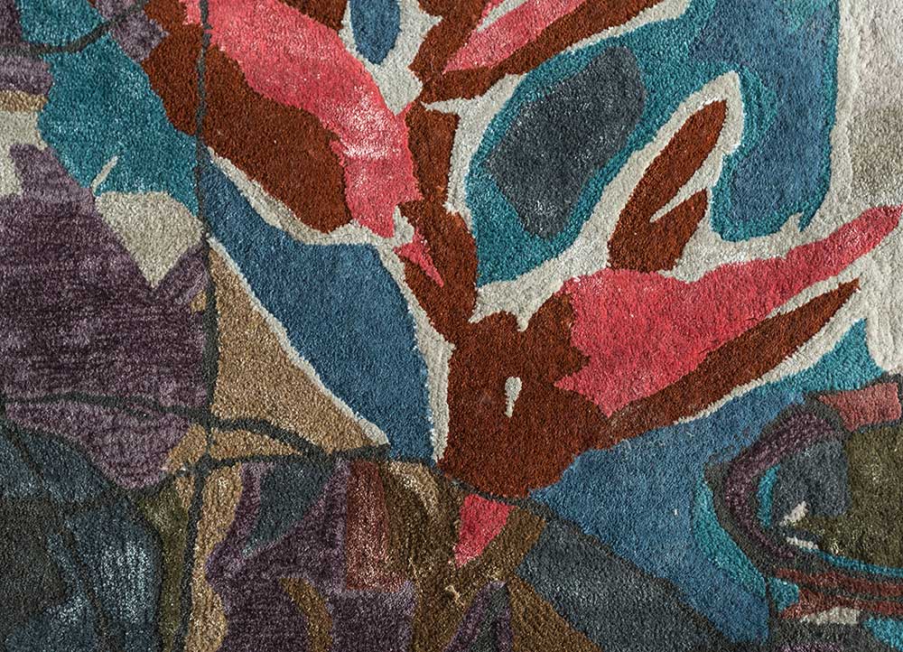 reminiscence multi wool and viscose Hand Tufted Rug - CloseUp