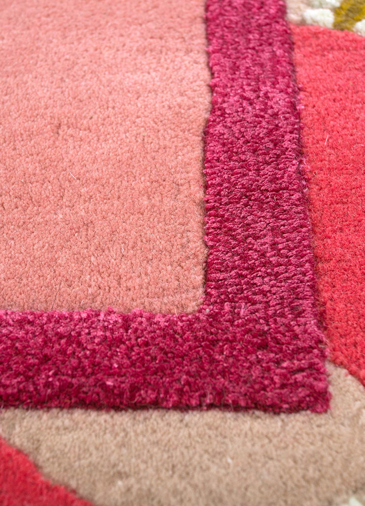 jaipur wunderkammer red and orange wool and viscose Hand Tufted Rug - CloseUp jaipur wunderkammer red and orange wool and viscose Hand Tufted Rug - CloseUp