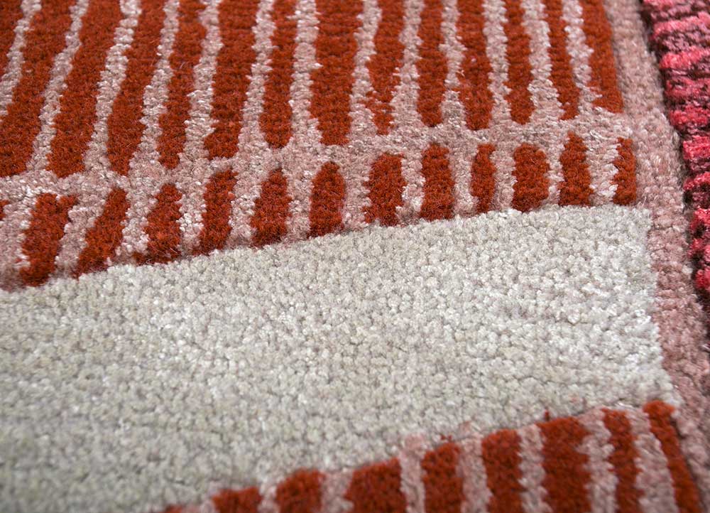 jaipur wunderkammer red and orange wool and viscose Hand Tufted Rug - CloseUp