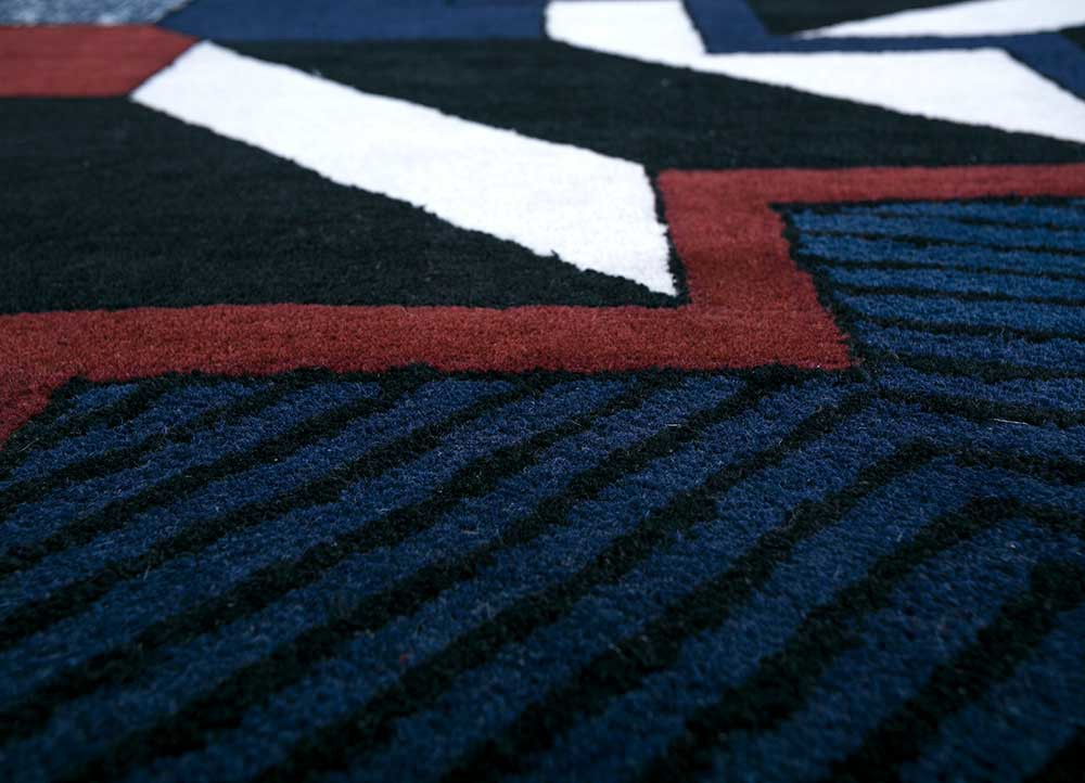 archetype grey and black wool and viscose Hand Tufted Rug - CloseUp archetype grey and black wool and viscose Hand Tufted Rug - CloseUp