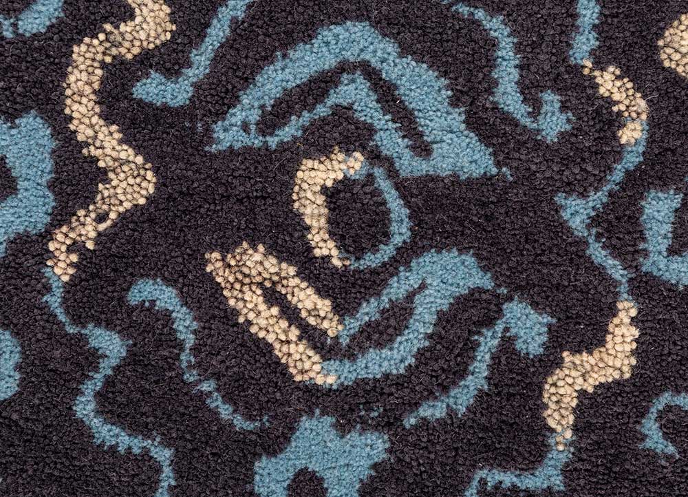 imara blue viscose Hand Tufted Rug - CloseUp