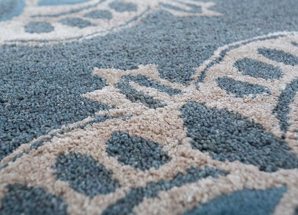 imara blue wool and viscose Hand Tufted Rug - CloseUp