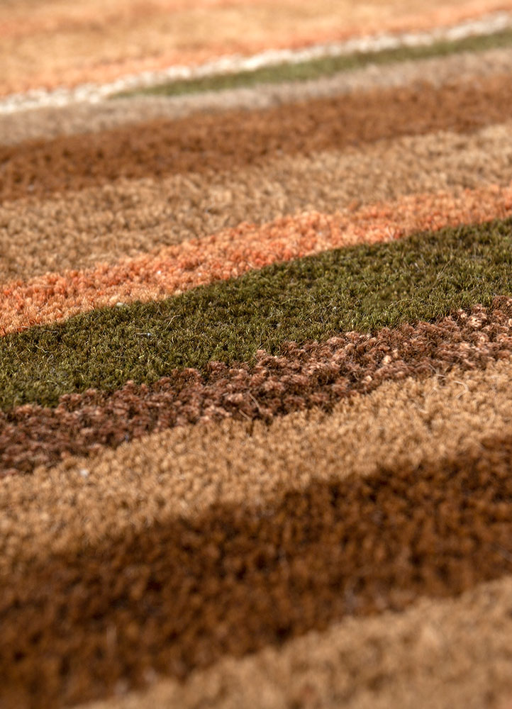 genesis beige and brown wool and viscose Hand Tufted Rug - CloseUp