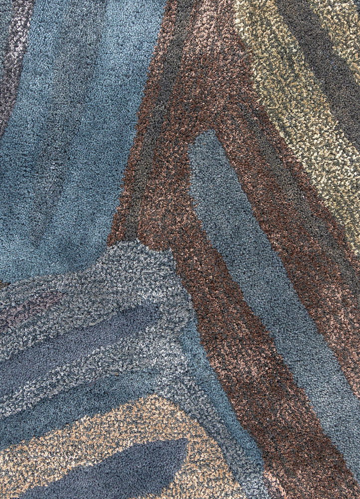 genesis blue wool and viscose Hand Tufted Rug - CloseUp genesis blue wool and viscose Hand Tufted Rug - CloseUp