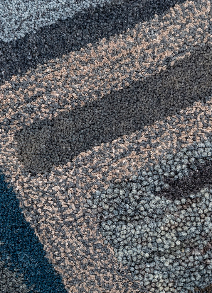 genesis blue wool and viscose Hand Tufted Rug - CloseUp