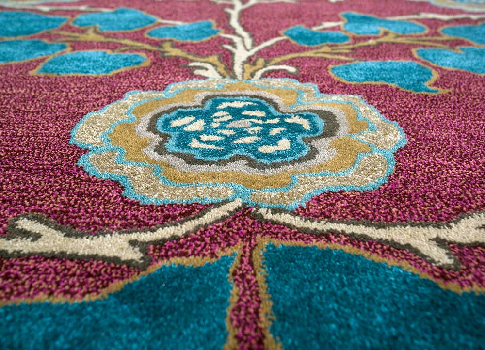 mythos red and orange wool and viscose Hand Tufted Rug - CloseUp