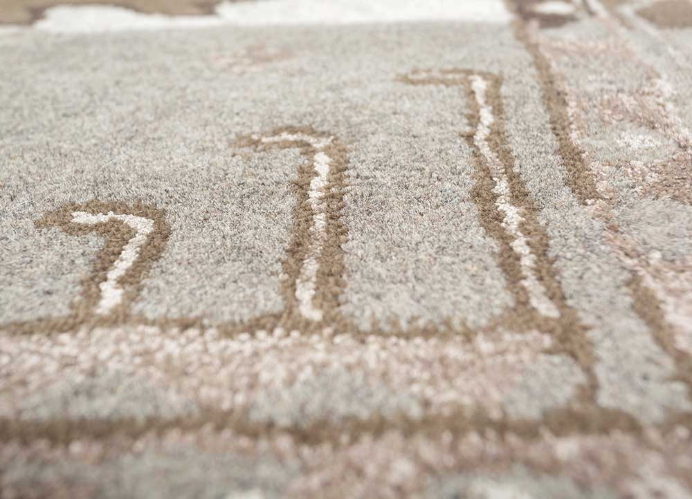 mythos ivory wool and viscose Hand Tufted Rug - CloseUp