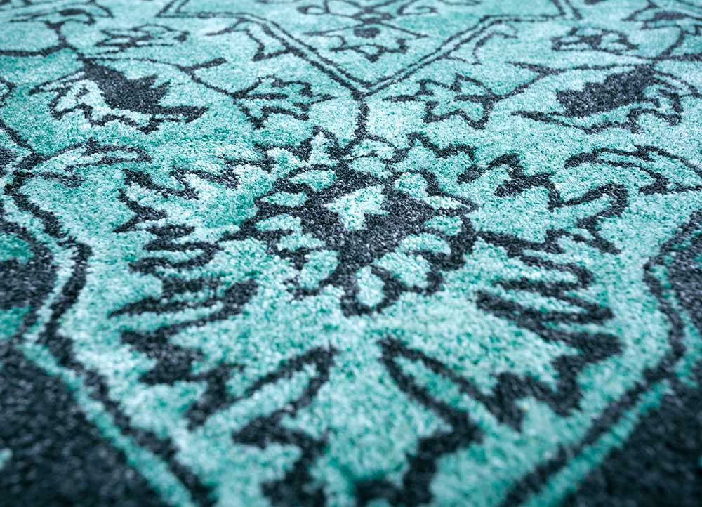 imara blue viscose Hand Tufted Rug - CloseUp