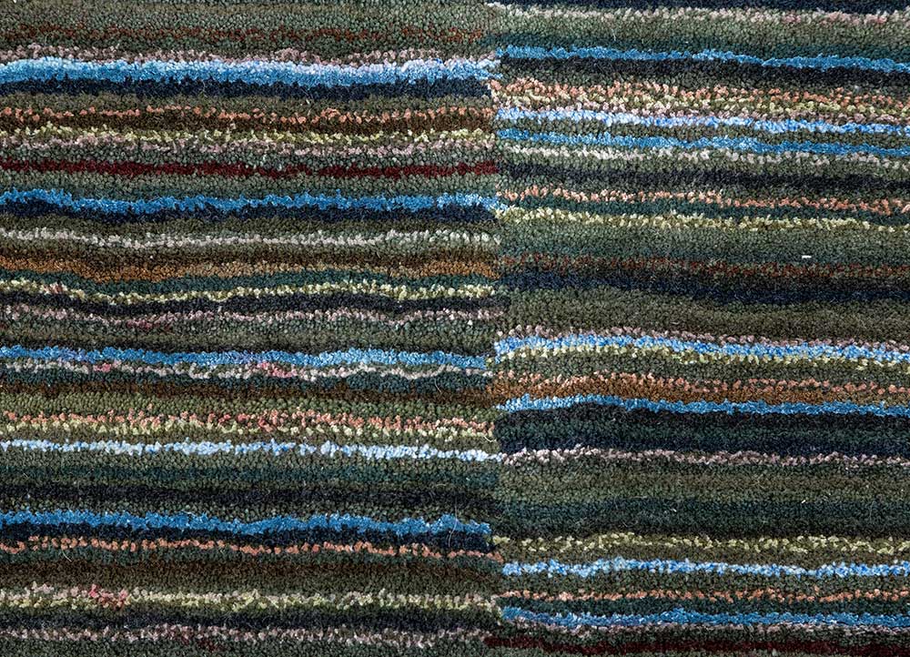 acar blue wool and viscose Hand Tufted Rug - CloseUp