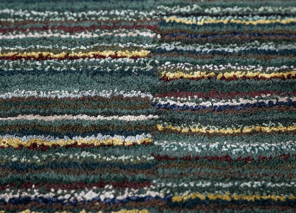 acar blue wool and viscose Hand Tufted Rug - CloseUp