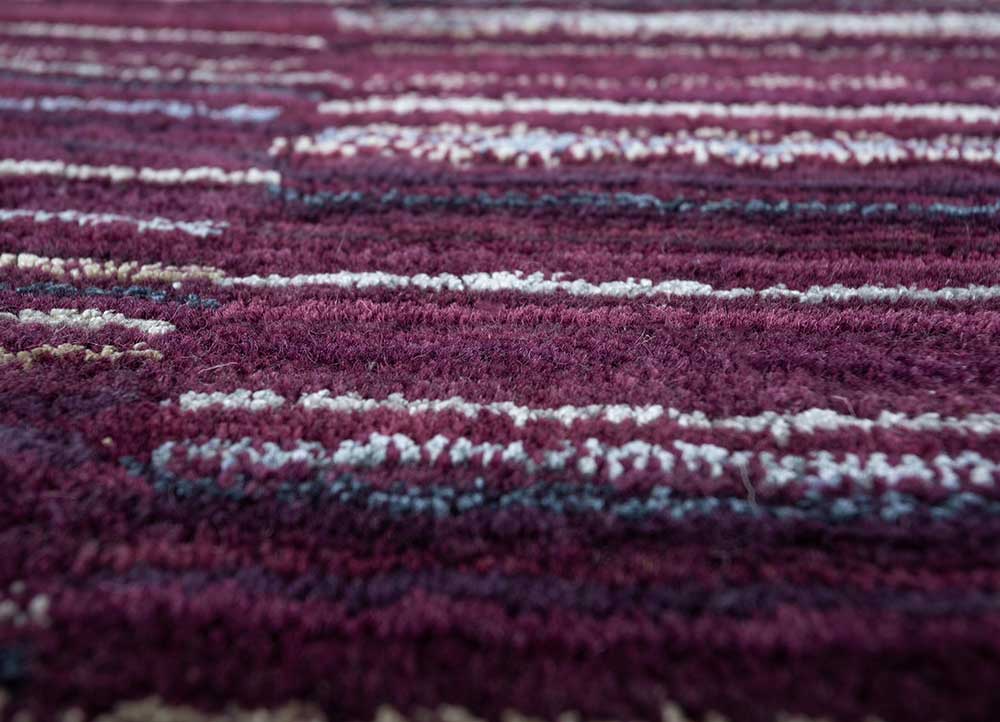 acar pink and purple wool and viscose Hand Tufted Rug - CloseUp