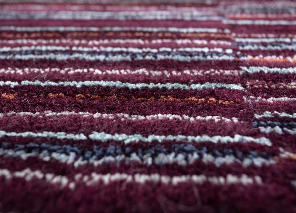 acar pink and purple wool and viscose Hand Tufted Rug - CloseUp