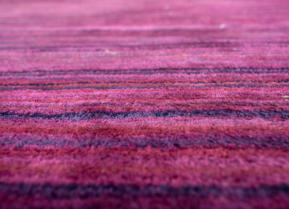 acar pink and purple wool and viscose Hand Tufted Rug - CloseUp