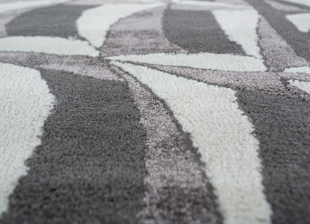 acar grey and black wool and viscose Hand Tufted Rug - CloseUp