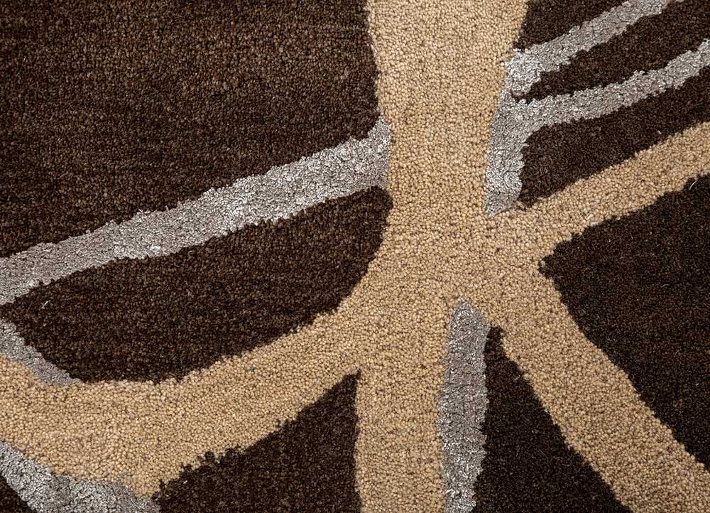 acar beige and brown wool and viscose Hand Tufted Rug - CloseUp