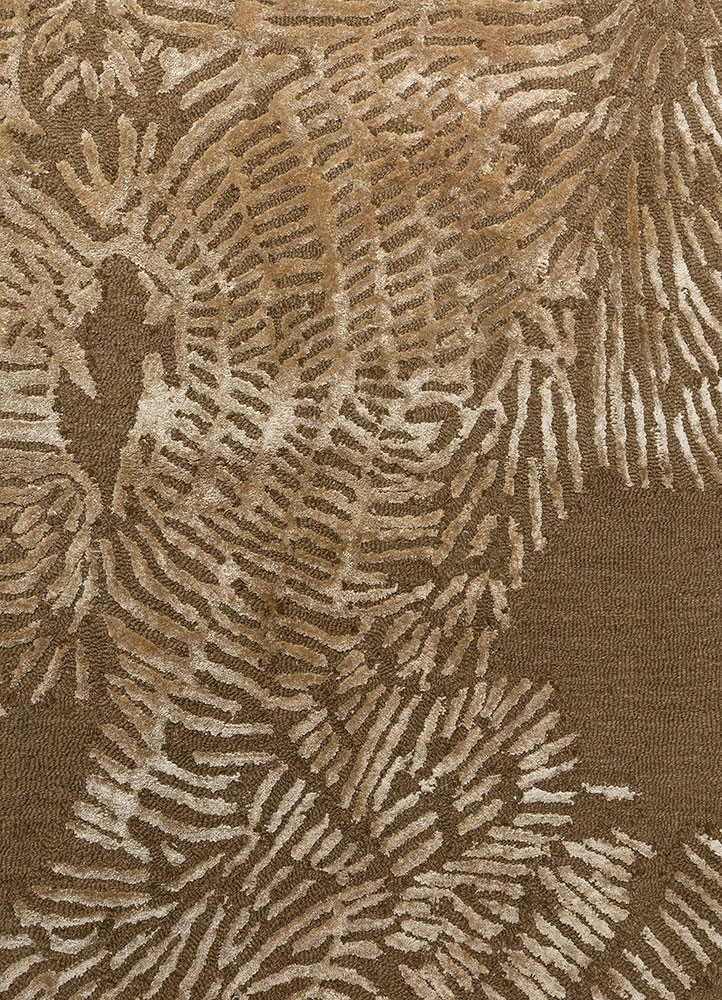 white noise beige and brown wool and viscose Hand Tufted Rug - CloseUp white noise beige and brown wool and viscose Hand Tufted Rug - CloseUp