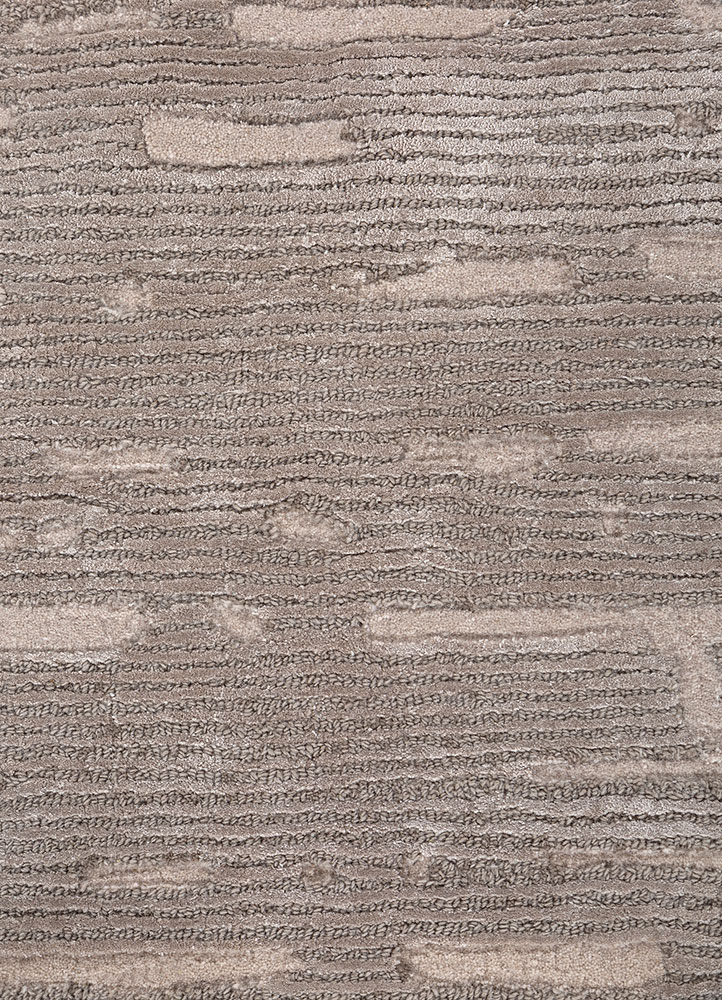 white noise grey and black wool and viscose Hand Tufted Rug - CloseUp