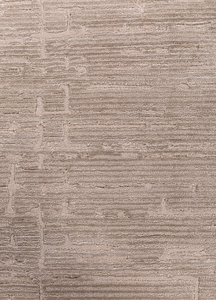 white noise ivory wool and viscose Hand Tufted Rug - CloseUp