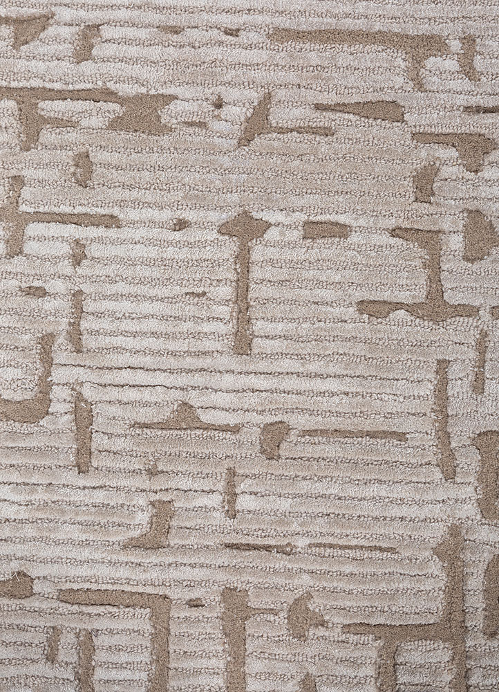 white noise ivory wool and viscose Hand Tufted Rug - CloseUp white noise ivory wool and viscose Hand Tufted Rug - CloseUp